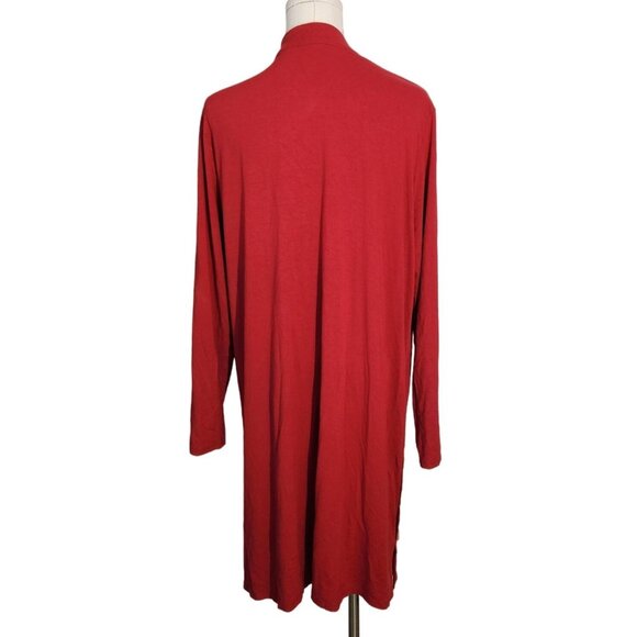 J Jill Wearever Collection Red Stretch Knit Cardigan Jacket Womens Size L - Picture 3 of 11